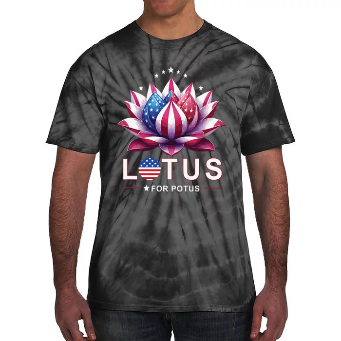 Lotus For Potus Kamala Harris 2024 President Trend Election Tie-Dye T-Shirt