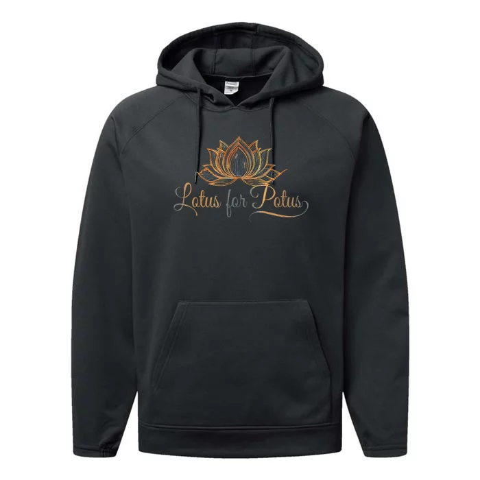 Lotus For Potus Kamala Harris President Trend Election 2024 Performance Fleece Hoodie