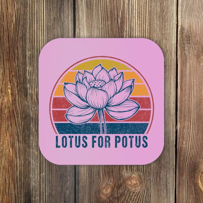 Lotus For Potus Kamala Harris 2024 Vintage Coaster