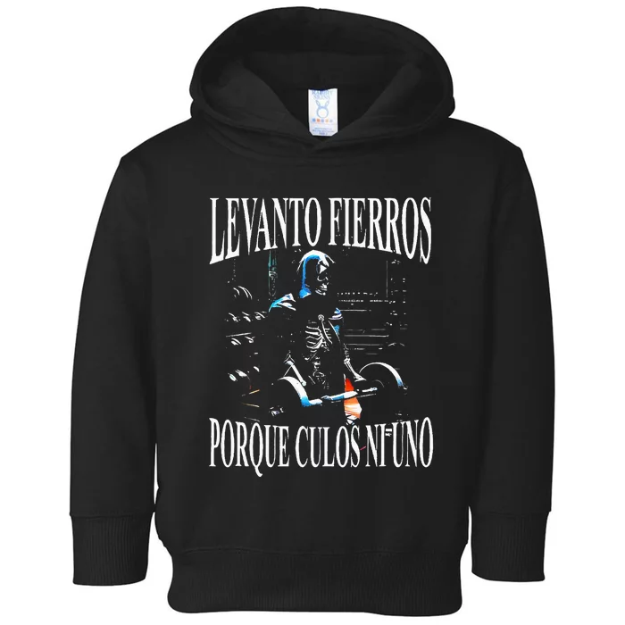 Levanto Fierros Porque Culos Ni Uno Calaca Toddler Hoodie