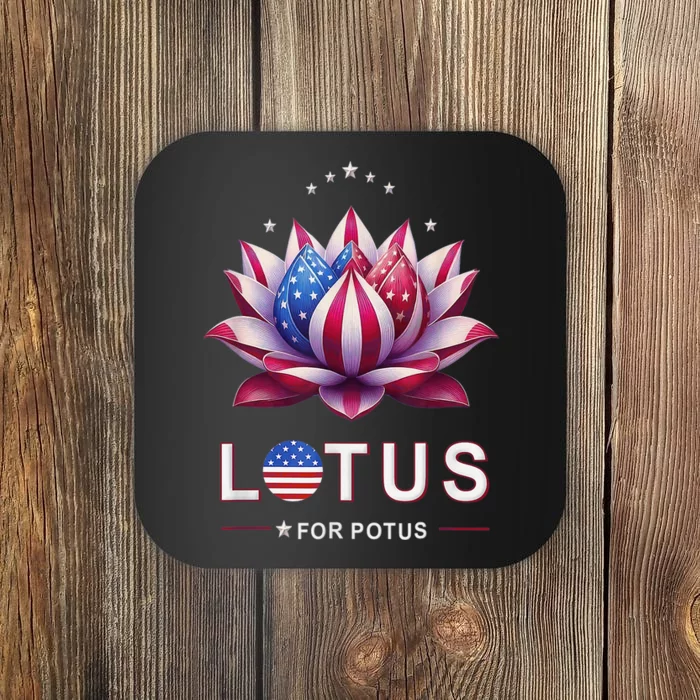 Lotus For Potus Kamala Harris 2024 President Trend Election Coaster