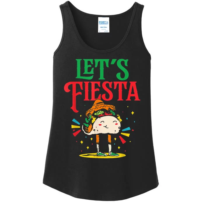 Let's Fiesta Party Cinco De Mayo Mexico Mexican Ladies Essential Tank