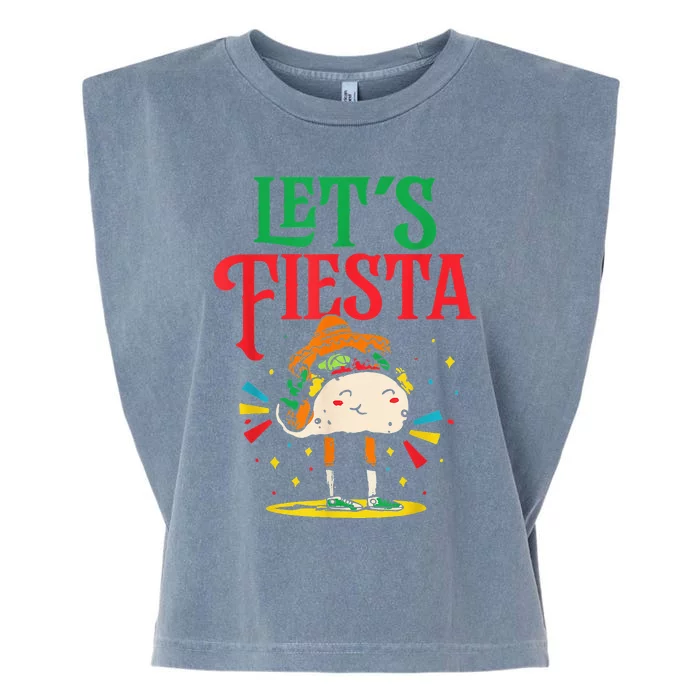 Let's Fiesta Party Cinco De Mayo Mexico Mexican Garment-Dyed Women's Muscle Tee