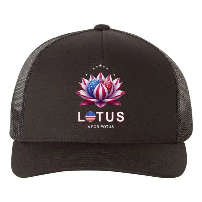 Lotus For Potus Kamala Harris 2024 President Trend Election Yupoong Adult 5-Panel Trucker Hat