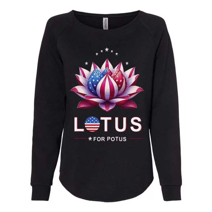 Lotus For Potus Kamala Harris 2024 President Trend Election Womens California Wash Sweatshirt