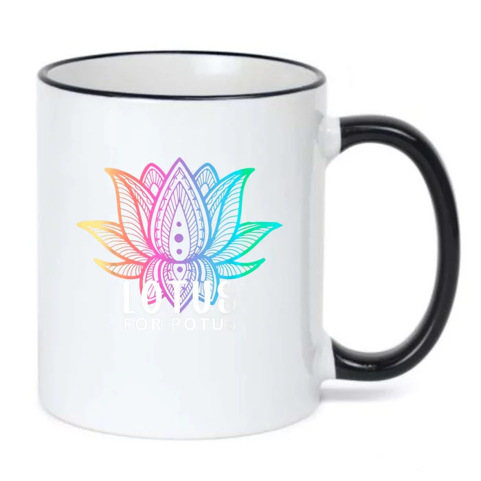 Lotus For Potus Kamala Harris Support Design Election 2024 Black Color Changing Mug