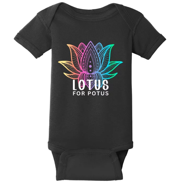 Lotus For Potus Kamala Harris Support Design Election 2024 Baby Bodysuit