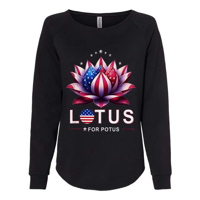 Lotus For Potus Kamala Harris 2024 Womens California Wash Sweatshirt