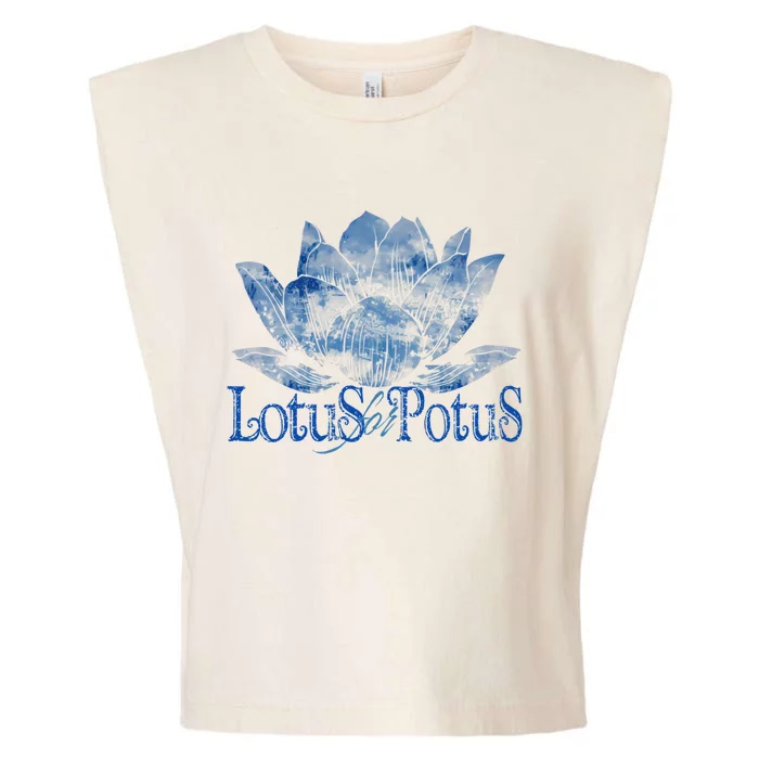 Lotus For Potus Kamala Harris 2024 Election Distressed Garment-Dyed Women's Muscle Tee