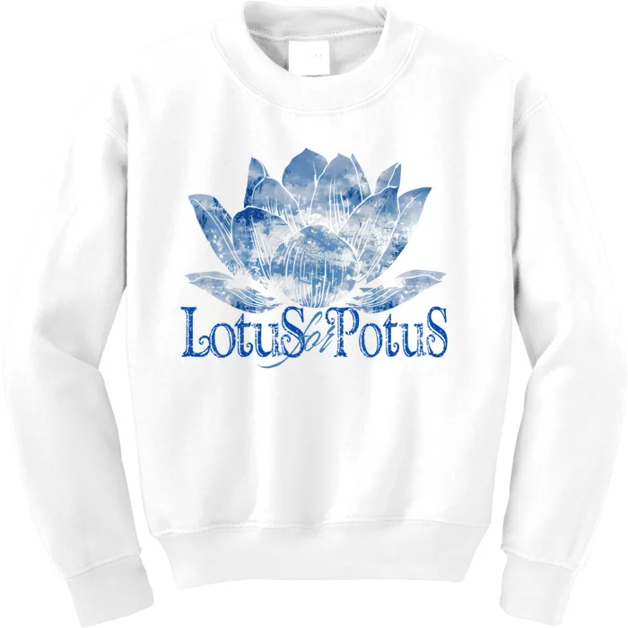 Lotus For Potus Kamala Harris 2024 Election Distressed Kids Sweatshirt