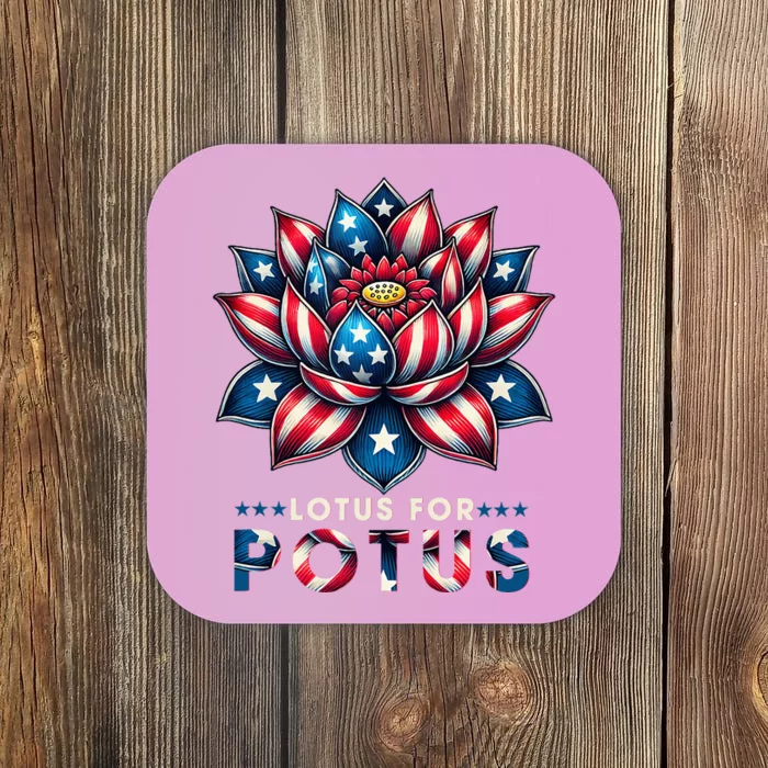 Lotus For Potus Harris 2024 Coaster