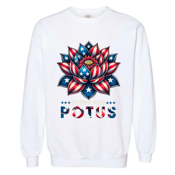 Lotus For Potus Harris 2024 Garment-Dyed Sweatshirt