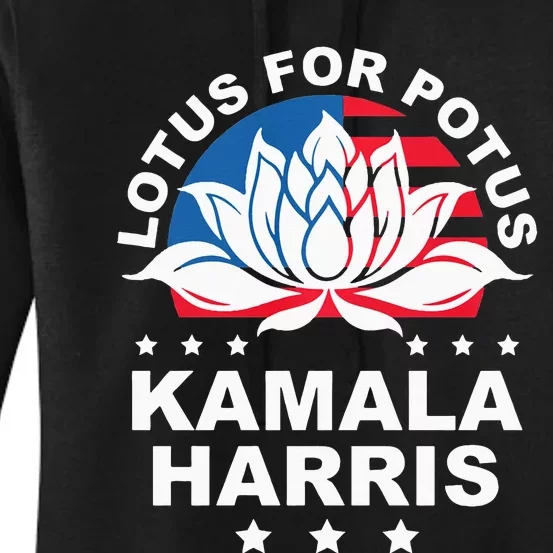 Lotus For Potus Kamala Harris 2024 For President Elections Women's Pullover Hoodie