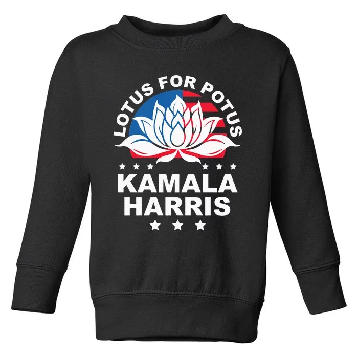 Lotus For Potus Kamala Harris 2024 For President Elections Toddler Sweatshirt