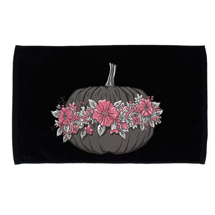 Lovely Flowered Pumpkin Microfiber Hand Towel