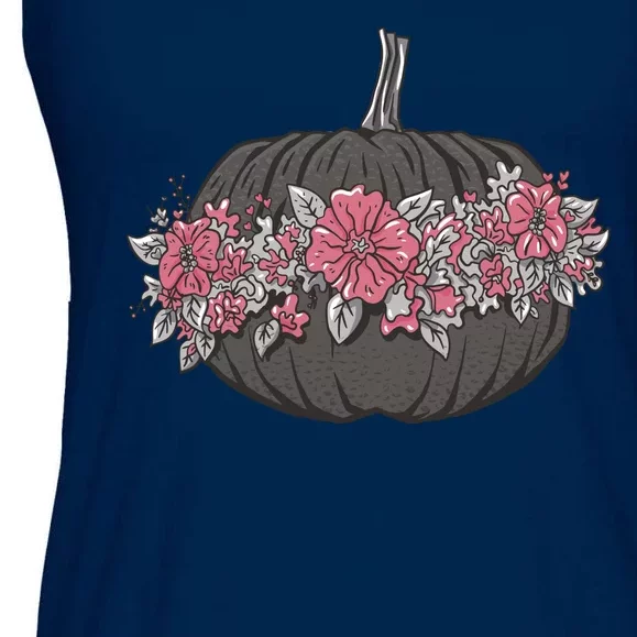 Lovely Flowered Pumpkin Ladies Essential Flowy Tank