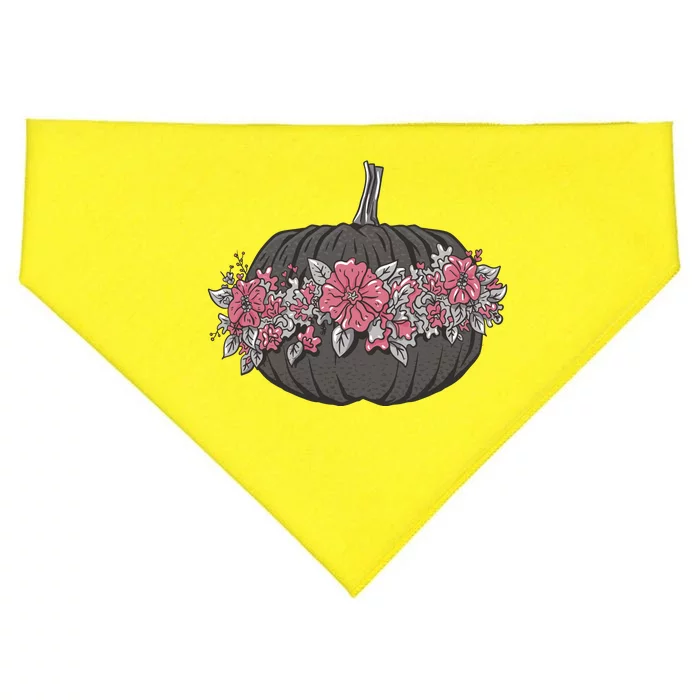 Lovely Flowered Pumpkin USA-Made Doggie Bandana