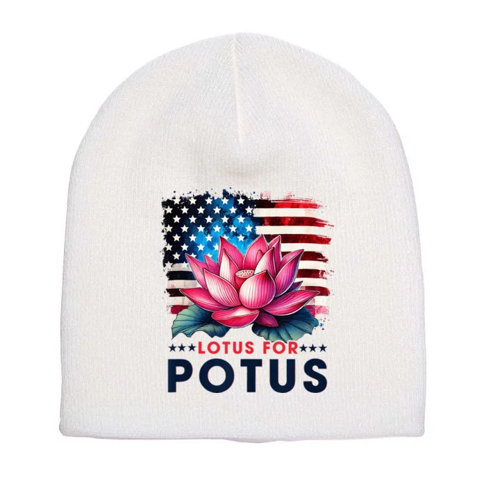 Lotus For Potus President Election Vote Short Acrylic Beanie