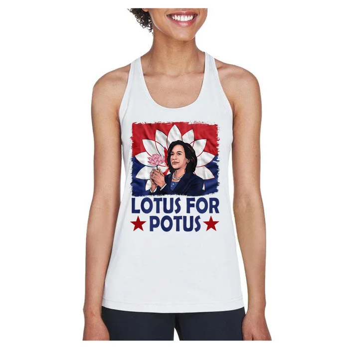 Lotus For Potus Kamala Harris 2024 Women's Racerback Tank