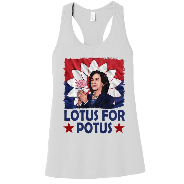 Lotus For Potus Kamala Harris 2024 Women's Racerback Tank