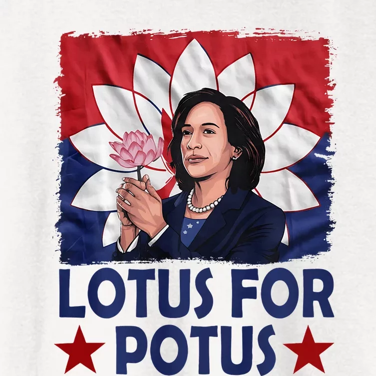 Lotus For Potus Kamala Harris 2024 Women's Crop Top Tee