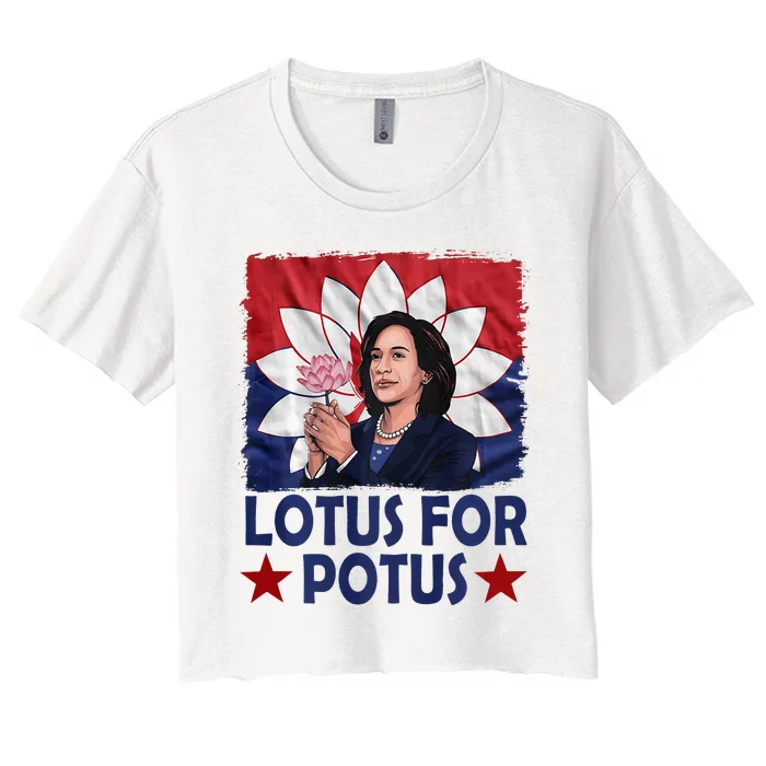 Lotus For Potus Kamala Harris 2024 Women's Crop Top Tee