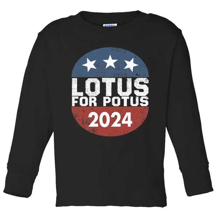 Lotus For Potus Kamala Harris 2024 Toddler Long Sleeve Shirt