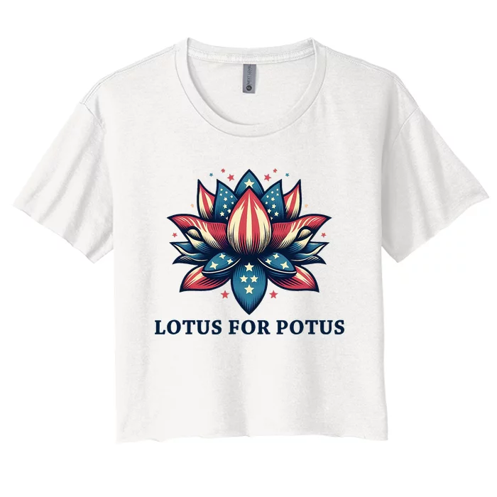 Lotus For Potus Usa Election Women's Crop Top Tee