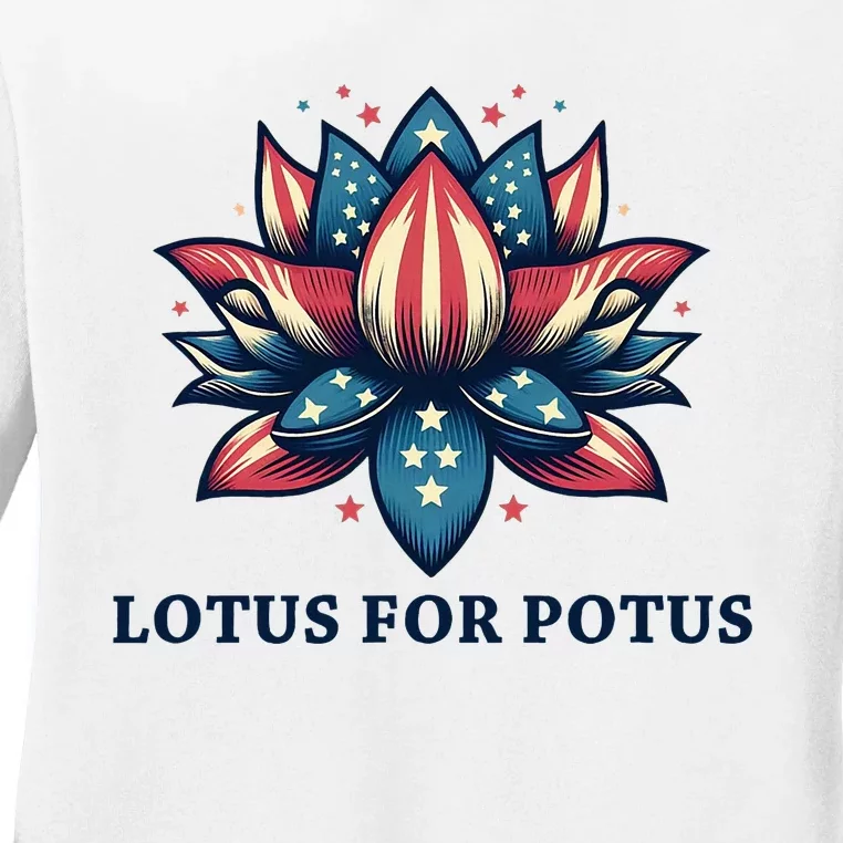 Lotus For Potus Usa Election Ladies Long Sleeve Shirt