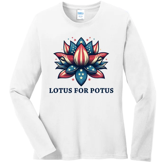 Lotus For Potus Usa Election Ladies Long Sleeve Shirt