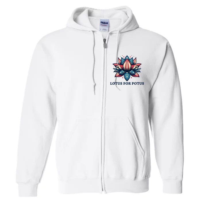 Lotus For Potus Usa Election Full Zip Hoodie