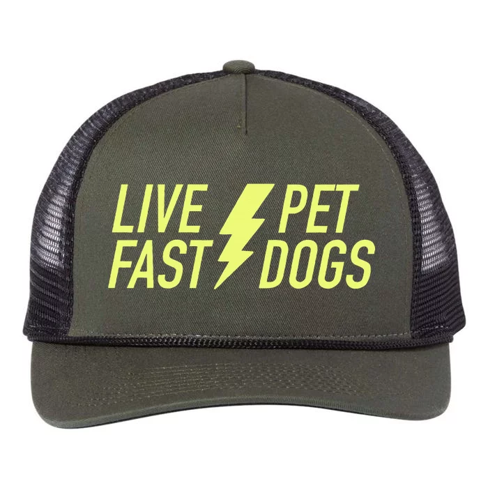 Live Fast Pet Dogs Funny Dog Lover Retro Rope Trucker Hat Cap