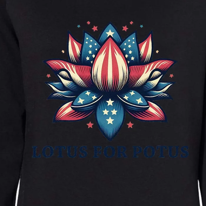 Lotus For Potus Usa Election Red White And Blue Womens California Wash Sweatshirt