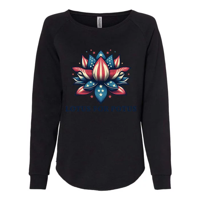 Lotus For Potus Usa Election Red White And Blue Womens California Wash Sweatshirt