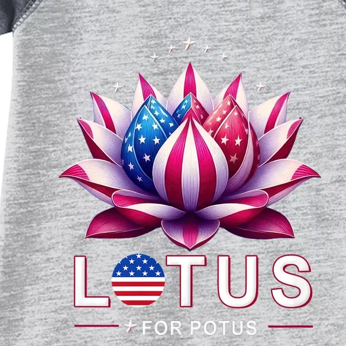 Lotus For Potus Kamala Harris 2024 President Trend Election Infant Baby Jersey Bodysuit