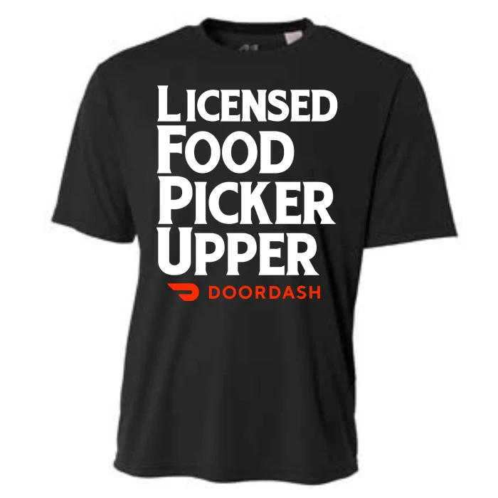 Licensed Food Picker Upper DoorDash Cooling Performance Crew T-Shirt