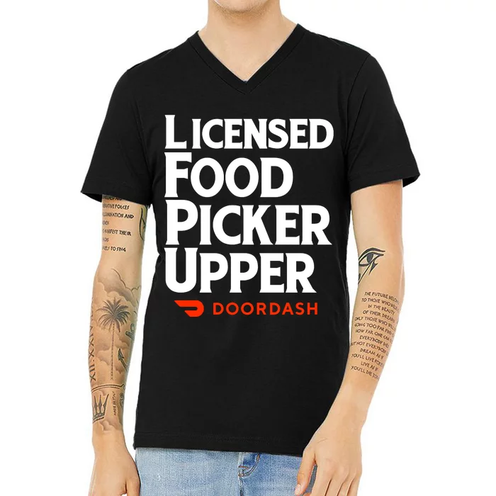 Licensed Food Picker Upper DoorDash V-Neck T-Shirt