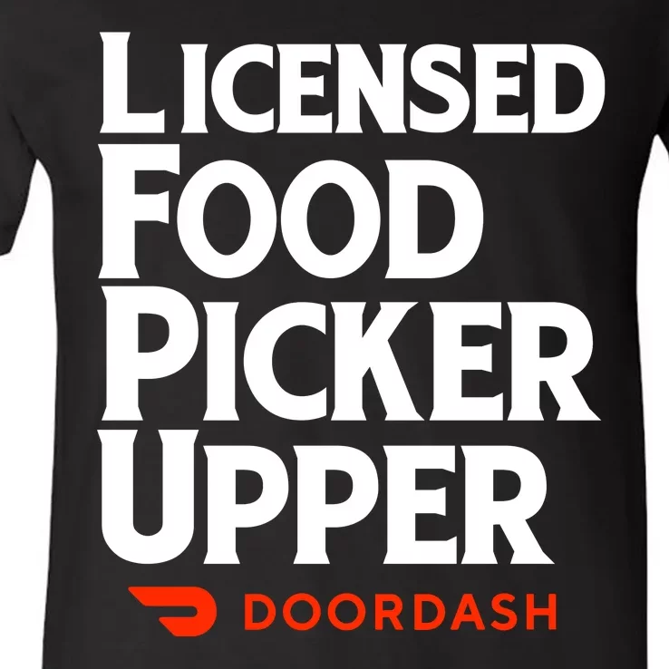 Licensed Food Picker Upper DoorDash V-Neck T-Shirt