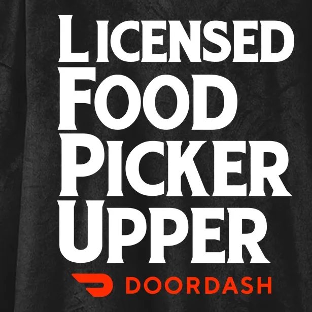 Licensed Food Picker Upper DoorDash Hooded Wearable Blanket