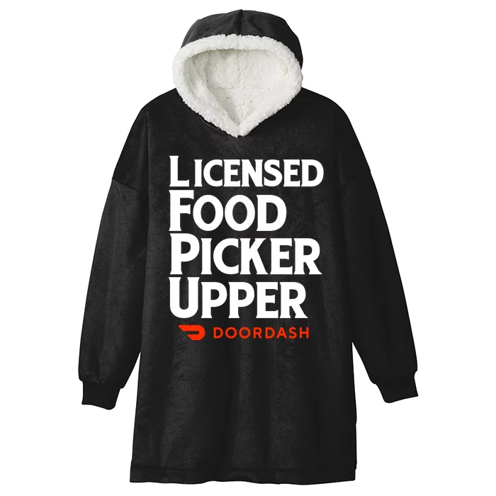 Licensed Food Picker Upper DoorDash Hooded Wearable Blanket