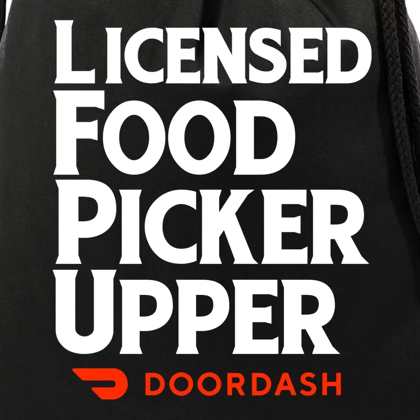 Licensed Food Picker Upper DoorDash Drawstring Bag