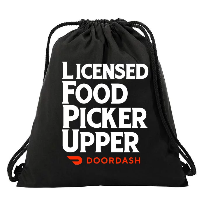 Licensed Food Picker Upper DoorDash Drawstring Bag