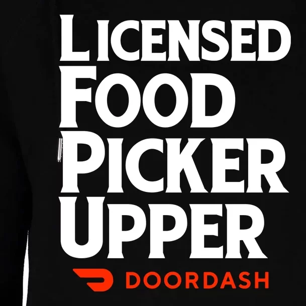 Licensed Food Picker Upper DoorDash Womens Funnel Neck Pullover Hood