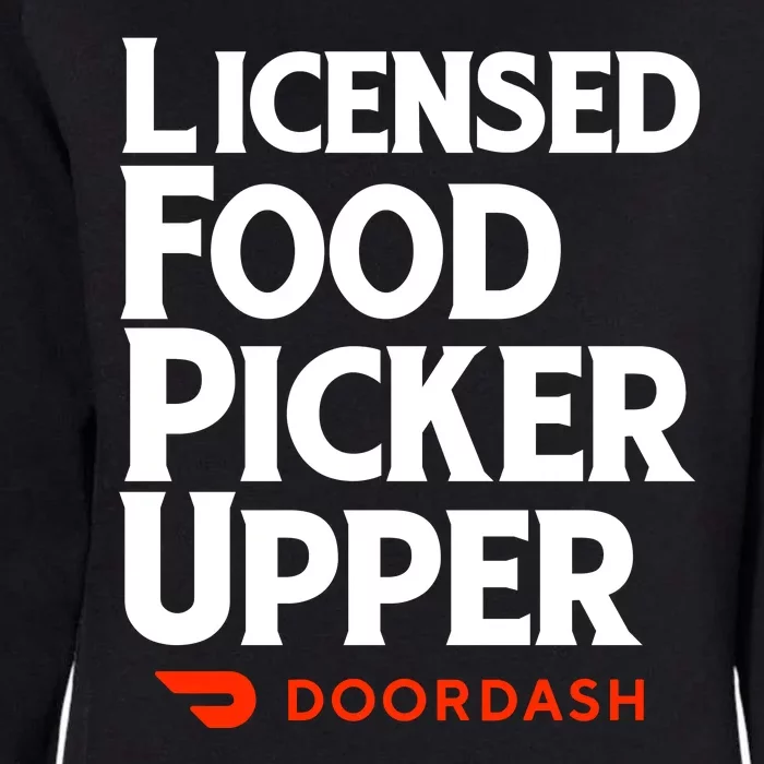 Licensed Food Picker Upper DoorDash Womens California Wash Sweatshirt