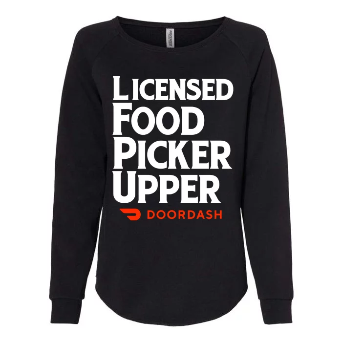 Licensed Food Picker Upper DoorDash Womens California Wash Sweatshirt