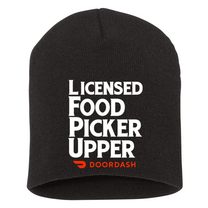 Licensed Food Picker Upper DoorDash Short Acrylic Beanie