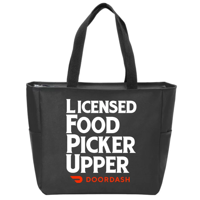 Licensed Food Picker Upper DoorDash Zip Tote Bag