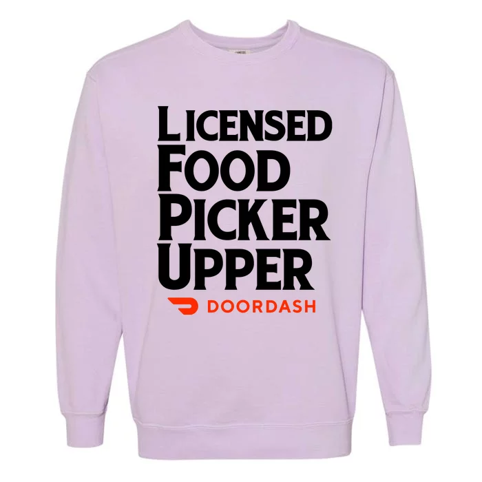 Licensed Food Picker Upper DoorDash Garment-Dyed Sweatshirt