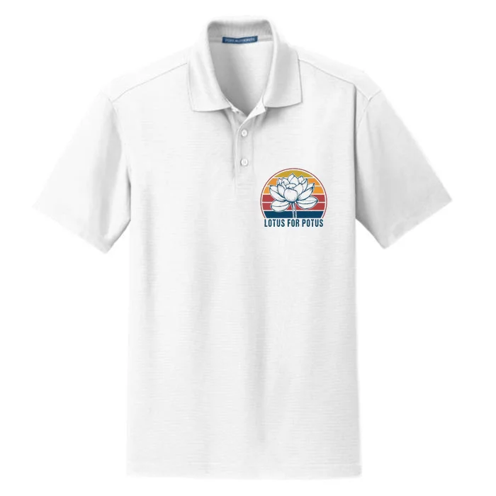 Lotus For Potus Kamala Harris 2024 Vintage Dry Zone Grid Performance Polo