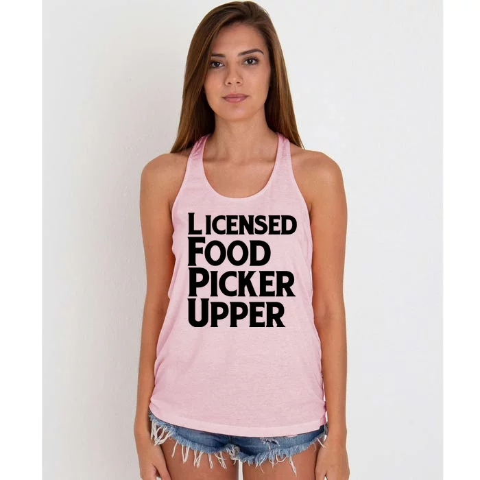 Licensed Food Picker Upper Women's Knotted Racerback Tank